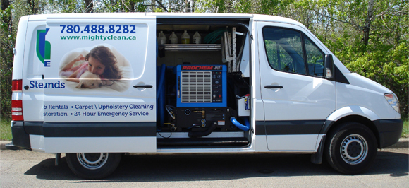 mighty clean carpet cleaning van